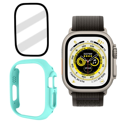 Tempered Glass Film Frosted PC Watch Case For Apple Watch Ultra 49mm / Apple Watch Ultra 2 49mm(Light Blue) - Watch Cases by buy2fix | Online Shopping UK | buy2fix