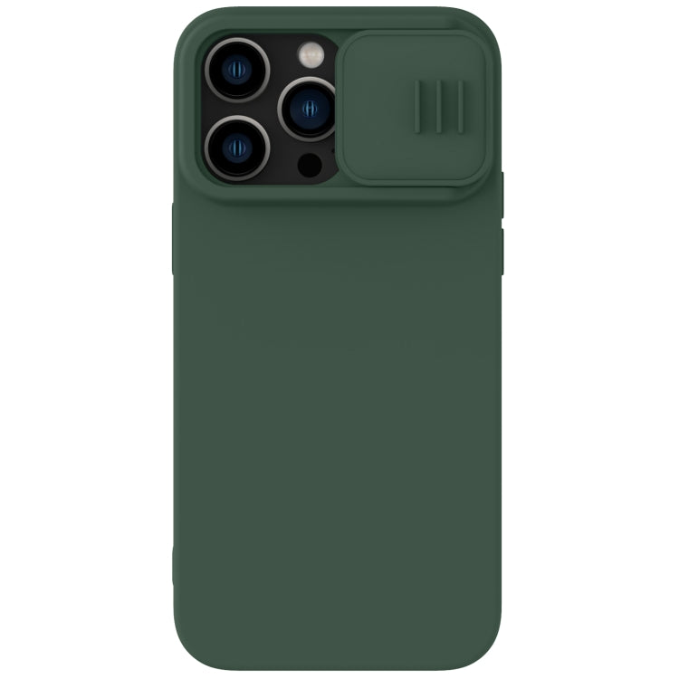 For iPhone 14 Pro NILLKIN CamShield MagSafe Liquid Silicone Phone Case (Dark Green) - iPhone 14 Pro Cases by buy2fix | Online Shopping UK | buy2fix