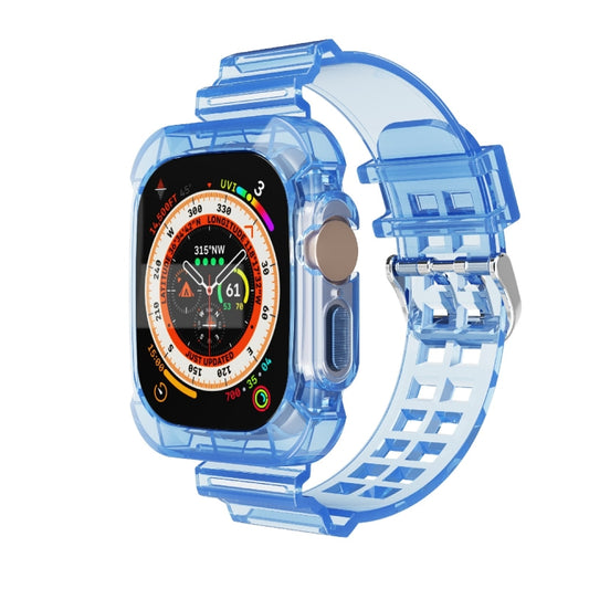 For Apple Watch Ultra 49mm Glacier Transparent TPU Integrated Watch Band(Blue) - Watch Bands by buy2fix | Online Shopping UK | buy2fix