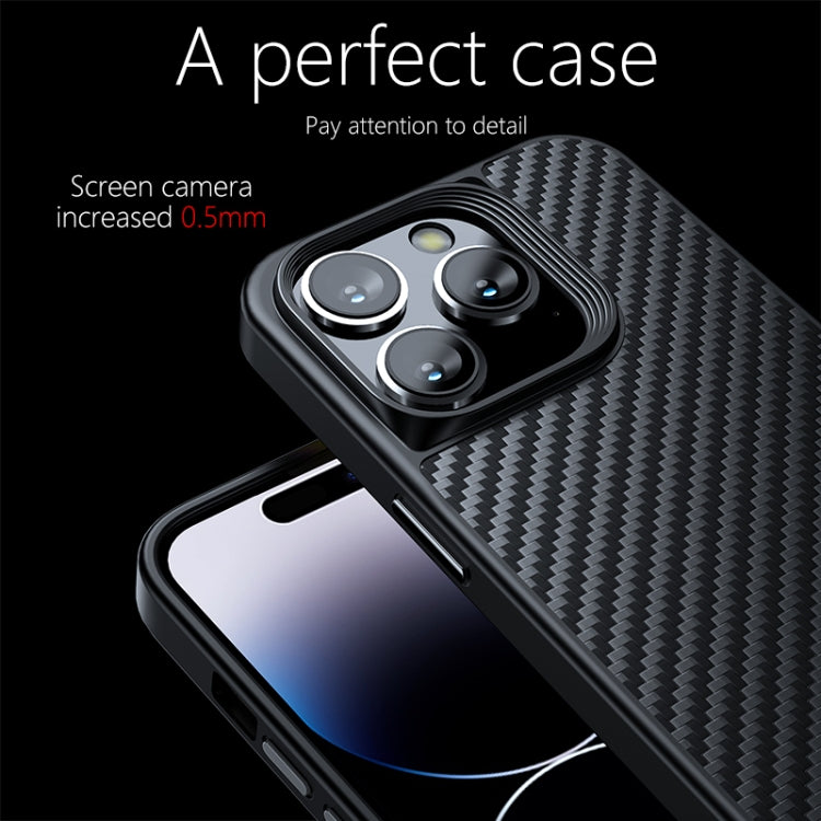 For iPhone 14 Pro Max wlons Magsafe Carbon Fiber Kevlar TPU Phone Case(Black) - iPhone 14 Pro Max Cases by wlons | Online Shopping UK | buy2fix