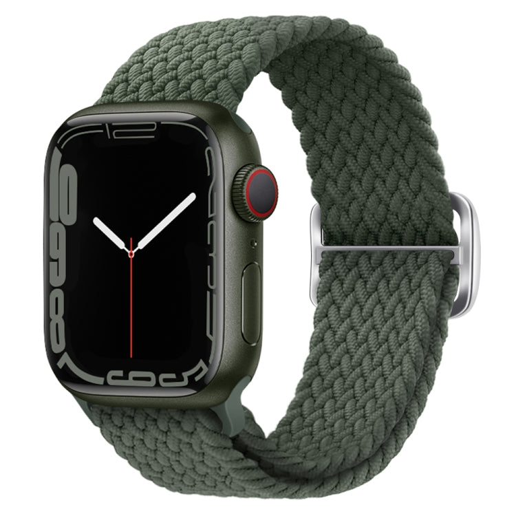 Buckle Nylon Braided Watch Band For Apple Watch Series 8&7 41mm / SE 2&6&SE&5&4 40mm / 3&2&1 38mm(Olive Green) - Watch Bands by buy2fix | Online Shopping UK | buy2fix