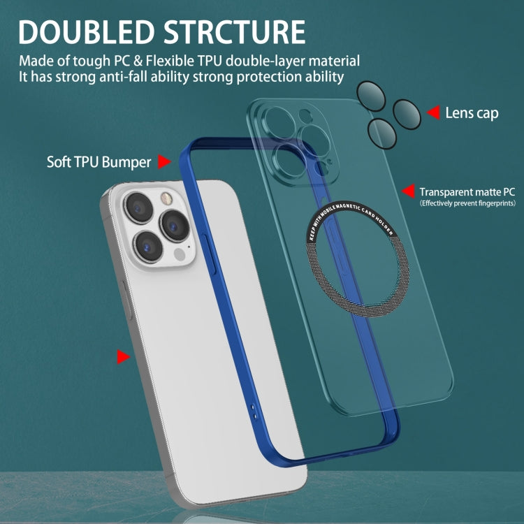 For iPhone 14 Lens Protector Magsafe Phone Case(Blue) - iPhone 14 Cases by buy2fix | Online Shopping UK | buy2fix