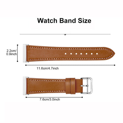For Fitbit Versa 4 / Sense 2 Universal Genuine Leather Watch Band(Black) - Watch Bands by buy2fix | Online Shopping UK | buy2fix