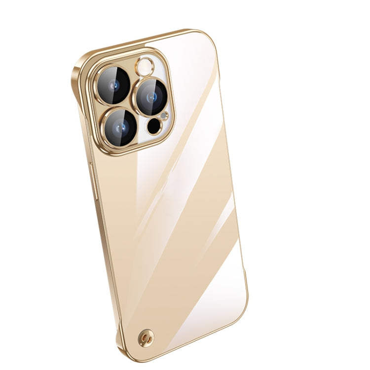 For iPhone 12 Pro Max Electroplating Frameless Clear PC Phone Case(Gold) - iPhone 12 Pro Max Cases by buy2fix | Online Shopping UK | buy2fix