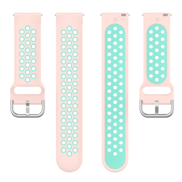 For Huawei Honor Magic Watch 2 46mm 22mm Clasp Two Color Sport Watch Band (Mint Green + Light Pink) - Watch Bands by buy2fix | Online Shopping UK | buy2fix