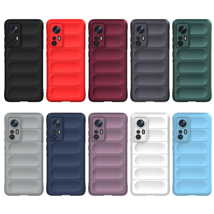 For Xiaomi 12 Magic Shield TPU + Flannel Phone Case(Grey) - Xiaomi Cases by buy2fix | Online Shopping UK | buy2fix