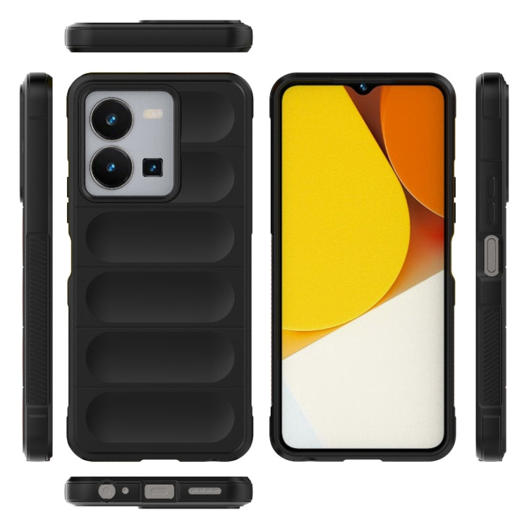 For vivo Y35 4G Global Magic Shield TPU + Flannel Phone Case(Dark Grey) - vivo Cases by buy2fix | Online Shopping UK | buy2fix