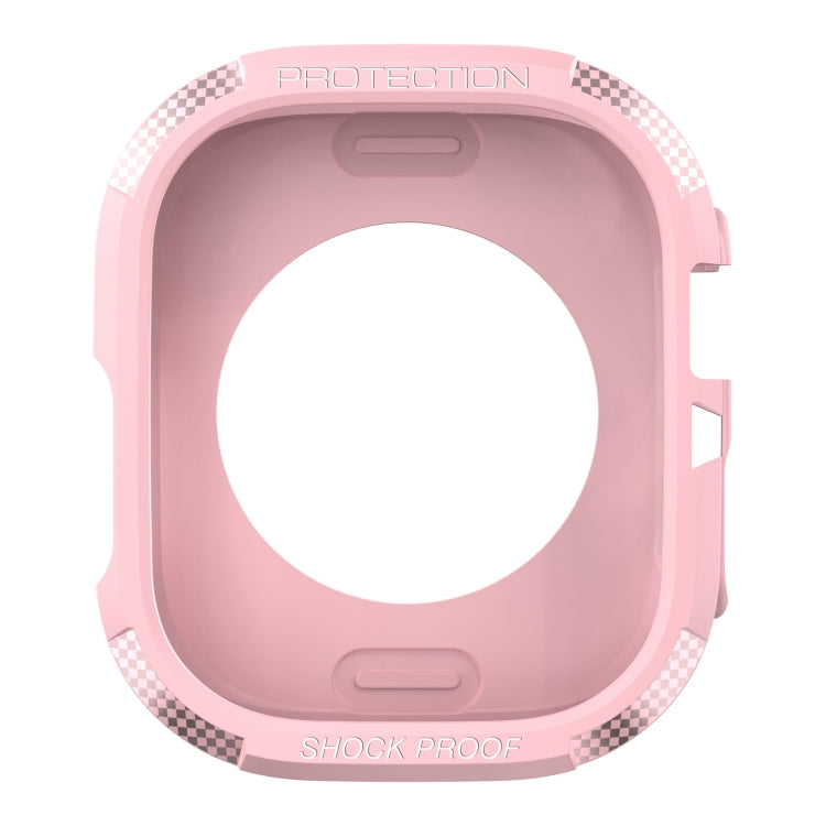 Carbon Fiber Shockproof Case For Apple Watch Series 8&7 45mm(Pink) - Watch Cases by buy2fix | Online Shopping UK | buy2fix