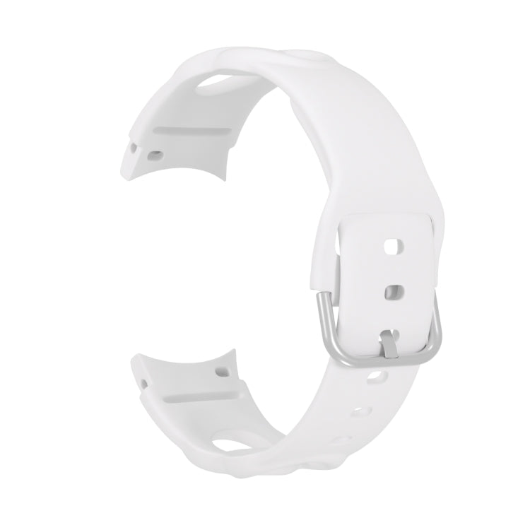 For Samsung Galaxy Watch 5 40mm / 44mm Hollowed Double Loop Silicone Watch Band(White) - Watch Bands by buy2fix | Online Shopping UK | buy2fix