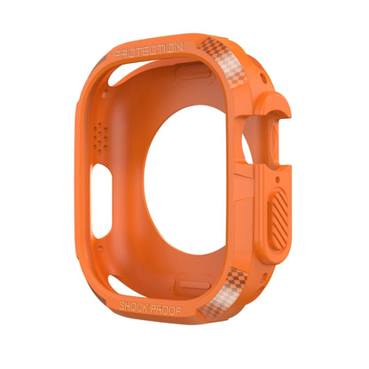 Carbon Fiber Shockproof Case For Apple Watch Ultra 49mm(Orange) - Watch Cases by buy2fix | Online Shopping UK | buy2fix