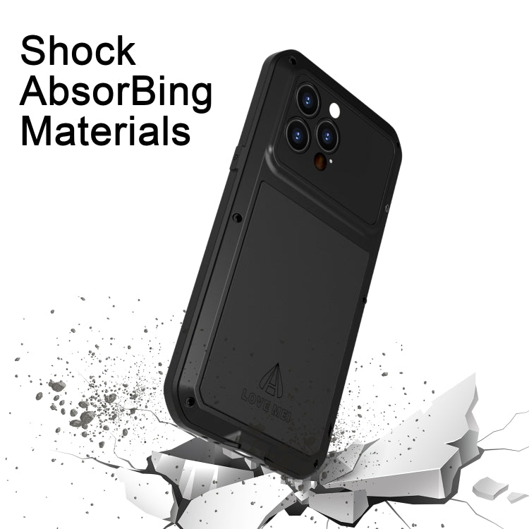 For iPhone 14 Pro LOVE MEI Metal Shockproof Life Waterproof Dustproof Phone Case(Silver) - iPhone 14 Pro Cases by LOVE MEI | Online Shopping UK | buy2fix