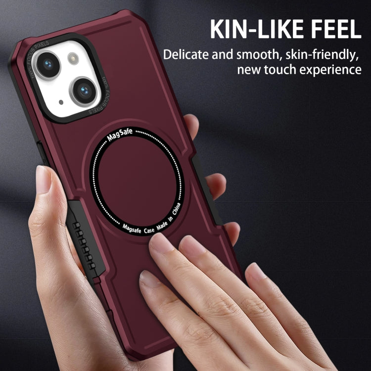 For iPhone 14 MagSafe Shockproof Armor Phone Case(Wine Red) - iPhone 14 Cases by buy2fix | Online Shopping UK | buy2fix