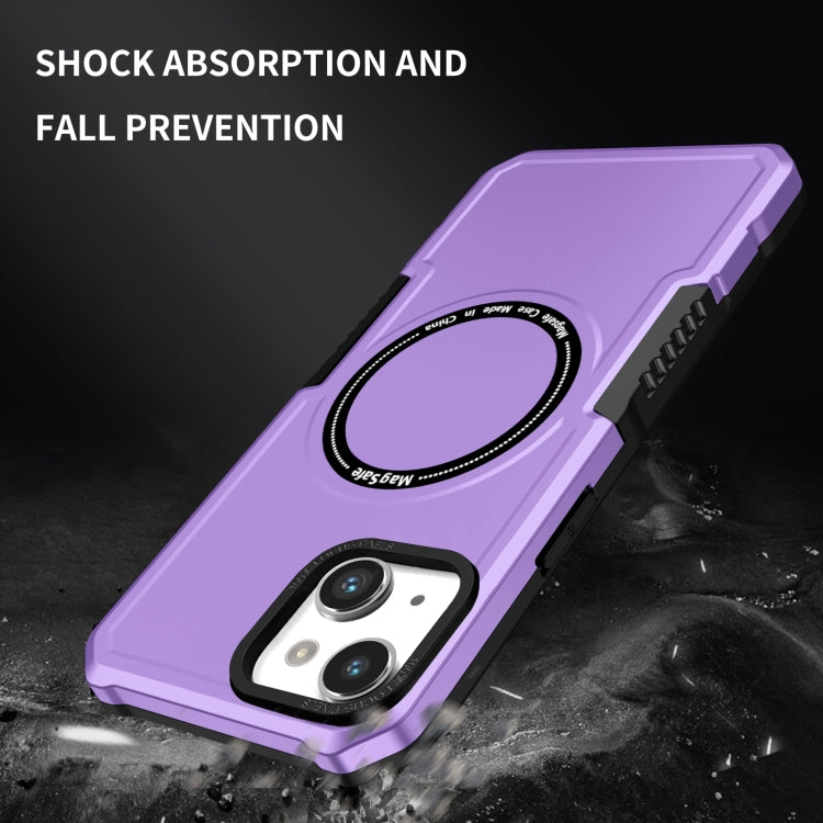 For iPhone 14 Plus MagSafe Shockproof Armor Phone Case(Purple) - iPhone 14 Plus Cases by buy2fix | Online Shopping UK | buy2fix