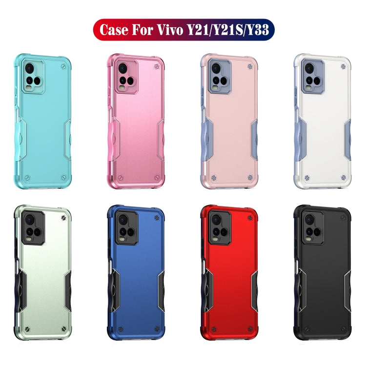 For vivo Y21 / Y21s / Y33 Non-slip Shockproof Armor Phone Case(Black) - vivo Cases by buy2fix | Online Shopping UK | buy2fix