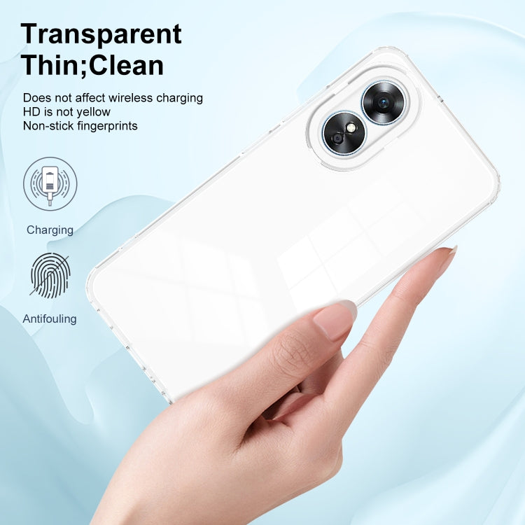 For OPPO A17 4G 3 in 1 Clear TPU Color PC Frame Phone Case(White) - OPPO Cases by buy2fix | Online Shopping UK | buy2fix