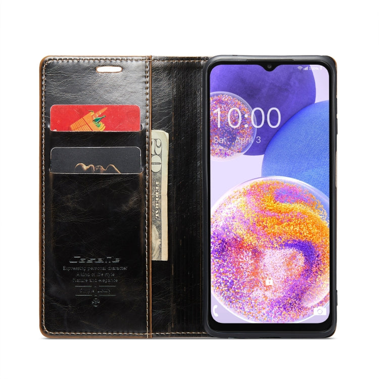 For Samsung Galaxy A23 / M23 CaseMe 003 Crazy Horse Texture Leather Phone Case(Coffee) - Galaxy Phone Cases by CaseMe | Online Shopping UK | buy2fix