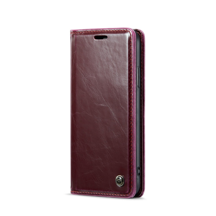 For iPhone XS Max CaseMe 003 Crazy Horse Texture Leather Phone Case(Wine Red) - More iPhone Cases by CaseMe | Online Shopping UK | buy2fix