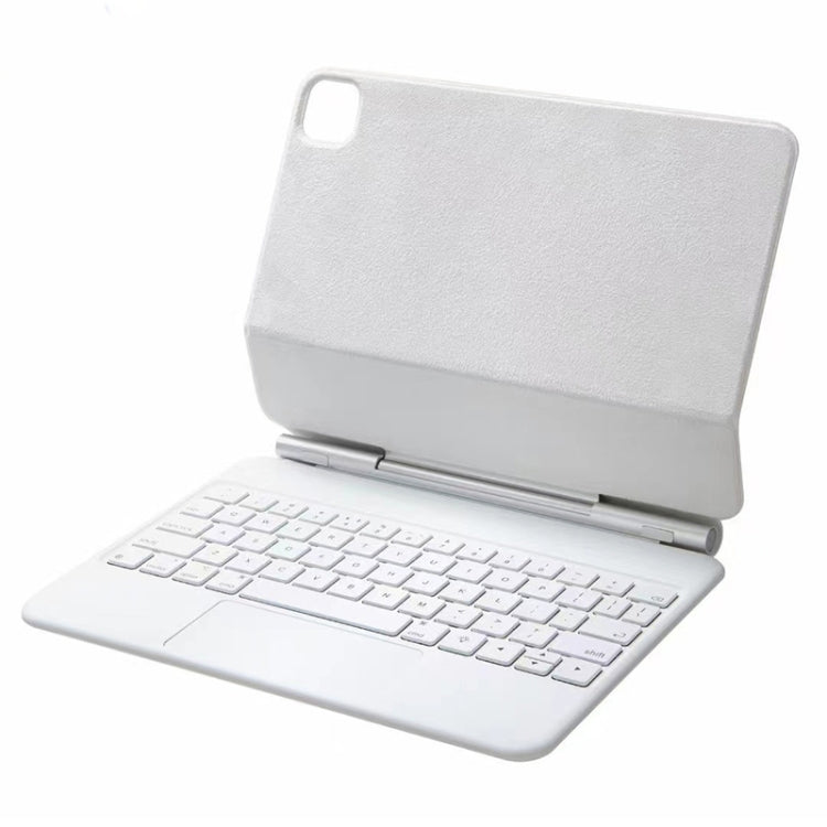 For iPad Pro 12.9 inch 2021/2020/2018 P129 Bluetooth Keyboard Leather Case with Touch Pad(White) - For iPad Pro by buy2fix | Online Shopping UK | buy2fix