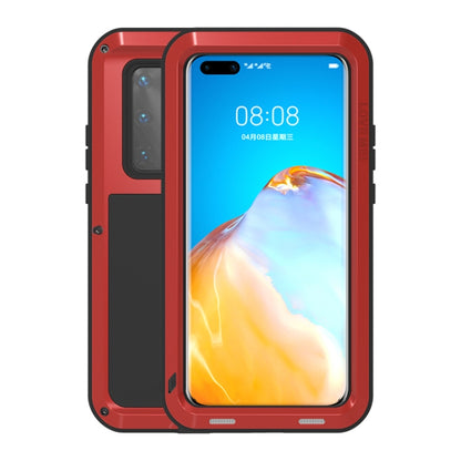 For Huawei P40 Pro LOVE MEI Metal Shockproof Waterproof Dustproof Protective Case(Red) - Huawei Cases by LOVE MEI | Online Shopping UK | buy2fix