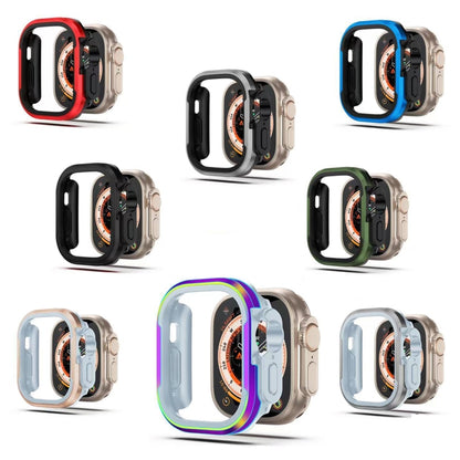 For Apple Watch Ultra 49mm Aluminum Alloy + TPU 2 in 1 Protective Case(Blue) - Watch Cases by buy2fix | Online Shopping UK | buy2fix