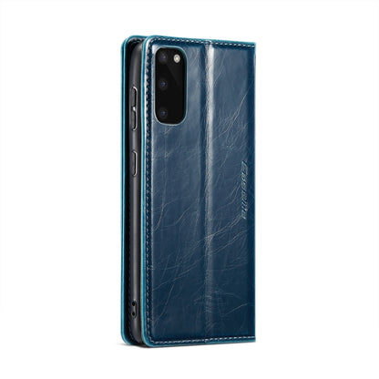 For Samsung Galaxy S20 CaseMe 003 Crazy Horse Texture Leather Phone Case(Blue) - Galaxy Phone Cases by CaseMe | Online Shopping UK | buy2fix