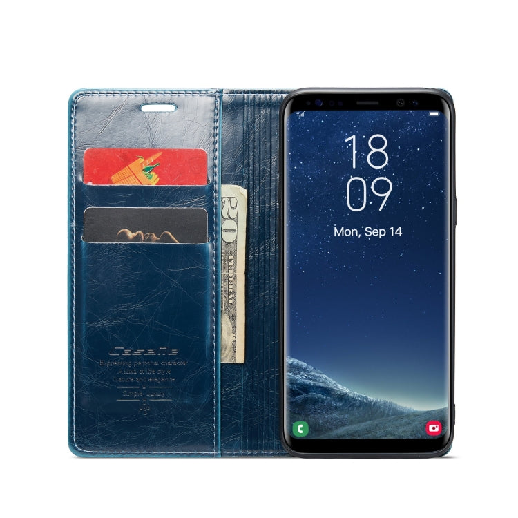 For Samsung Galaxy S8 CaseMe 003 Crazy Horse Texture Leather Phone Case(Blue) - Galaxy Phone Cases by CaseMe | Online Shopping UK | buy2fix