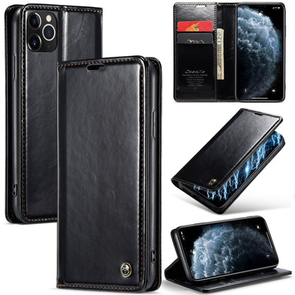 For iPhone 11 Pro CaseMe 003 Crazy Horse Texture Leather Phone Case(Black) - iPhone 11 Pro Cases by CaseMe | Online Shopping UK | buy2fix