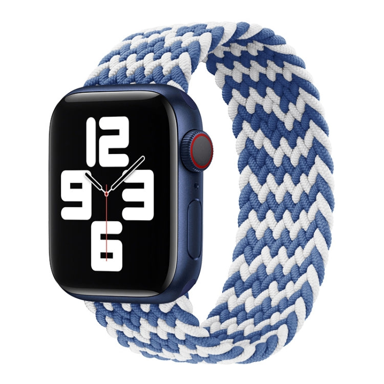 Nylon Single-turn Braided Watch Band For Apple Watch Ultra 49mm / Series 8&7 45mm / SE 2&6&SE&5&4 44mm / 3&2&1 42mm, Length:155mm (Starlight Black) - Watch Bands by buy2fix | Online Shopping UK | buy2fix