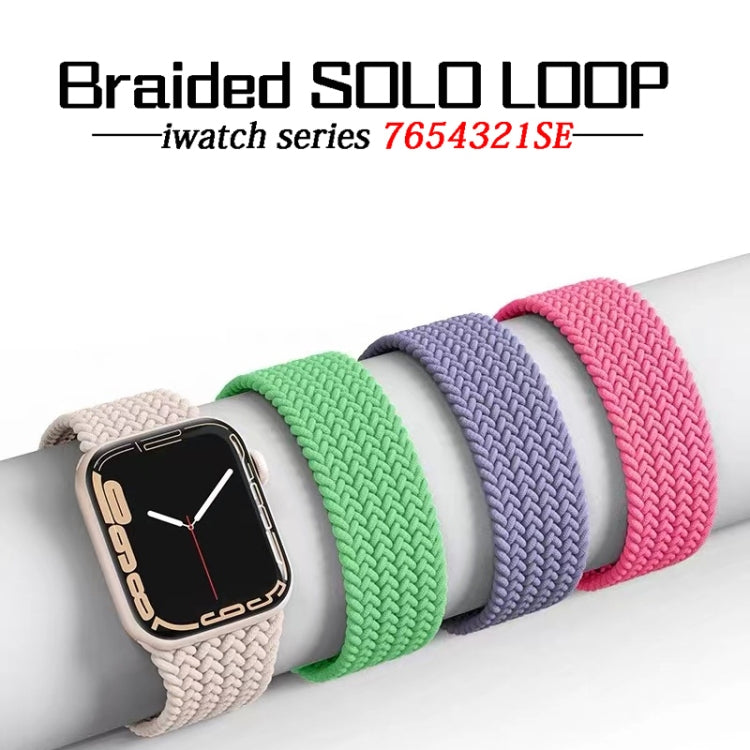 Nylon Single-turn Braided Watch Band For Apple Watch Ultra 49mm&Watch Ultra 2 49mm / Series 9&8&7 45mm / SE 3&SE 2&6&SE&5&4 44mm / 3&2&1 42mm, Length:155mm(Starlight Colorful) - Watch Bands by buy2fix | Online Shopping UK | buy2fix