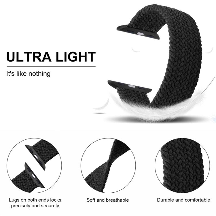 Nylon Single-turn Braided Watch Band For Apple Watch Ultra 49mm / Series 8&7 45mm / SE 2&6&SE&5&4 44mm / 3&2&1 42mm, Length:155mm(Z Black White) - Watch Bands by buy2fix | Online Shopping UK | buy2fix