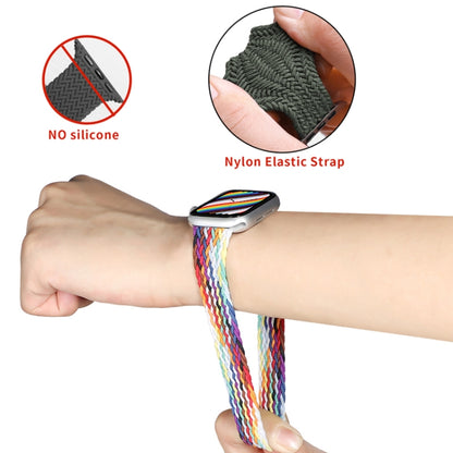 Nylon Single-turn Braided Watch Band For Apple Watch Ultra 49mm / Series 8&7 45mm / SE 2&6&SE&5&4 44mm / 3&2&1 42mm, Length:165mm(Starlight Black) - Watch Bands by buy2fix | Online Shopping UK | buy2fix