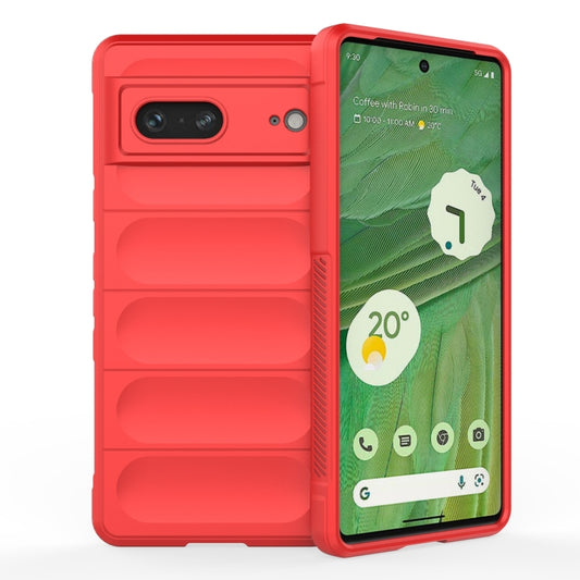 For Google Pixel 7 Magic Shield TPU + Flannel Phone Case(Red) - Google Cases by buy2fix | Online Shopping UK | buy2fix