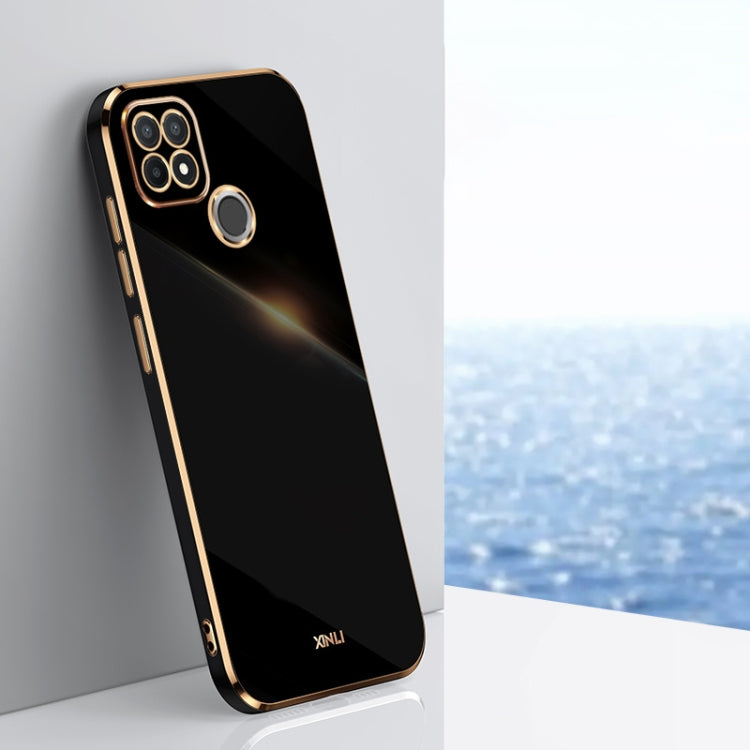 For Realme C21Y XINLI Straight 6D Plating Gold Edge TPU Phone Case(Black) - Realme Cases by buy2fix | Online Shopping UK | buy2fix