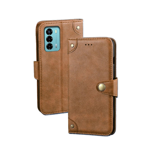 For ZTE Blade A72 4G idewei Retro Texture Leather Phone Case(Khaki) - ZTE Cases by idewei | Online Shopping UK | buy2fix