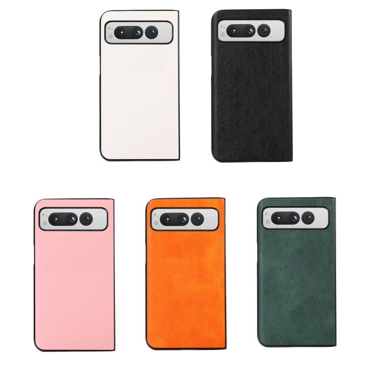 For Google Pixel Fold Two-color Litchi Texture PU Phone Case(Green) - Google Cases by buy2fix | Online Shopping UK | buy2fix