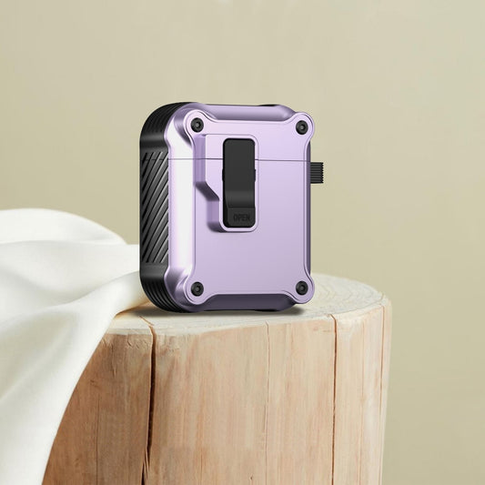 For AirPods 1 / 2 Eagle Shockproof Earphone Protective Case with Switch(Purple) - For AirPods 1/2 by buy2fix | Online Shopping UK | buy2fix