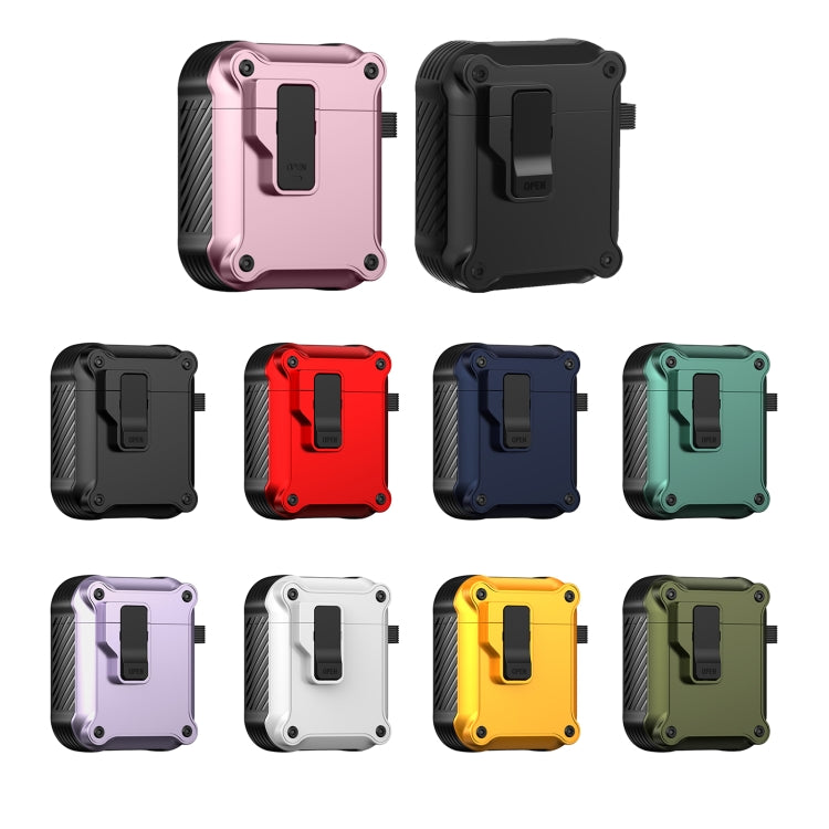 For AirPods 1 / 2 Eagle Shockproof Earphone Protective Case with Switch(Black) - For AirPods 1/2 by buy2fix | Online Shopping UK | buy2fix