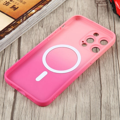 For iPhone 14 Plus Liquid TPU Silicone Gradient MagSafe Phone Case(Pink Red) - iPhone 14 Plus Cases by buy2fix | Online Shopping UK | buy2fix