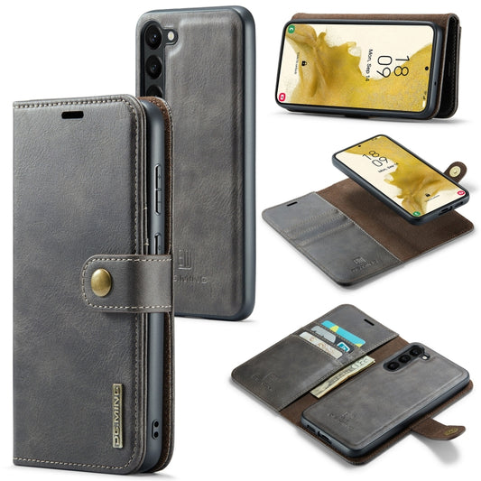 For Samsung Galaxy S23 5G DG.MING Crazy Horse Texture Detachable Magnetic Leather Case(Grey) - Galaxy S23 5G Cases by DG.MING | Online Shopping UK | buy2fix