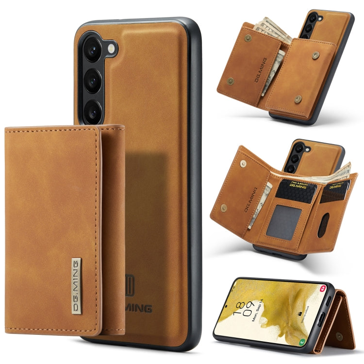 For Samsung Galaxy S23+ 5G DG.MING M1 Series 3-Fold Multi Card Wallet  Phone Case(Brown) - Galaxy S23+ 5G Cases by DG.MING | Online Shopping UK | buy2fix