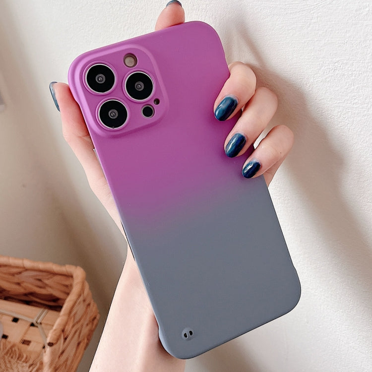 For iPhone 14 Pro Frameless Skin Feel Gradient Phone Case(Dark Purple + Grey) - iPhone 14 Pro Cases by buy2fix | Online Shopping UK | buy2fix