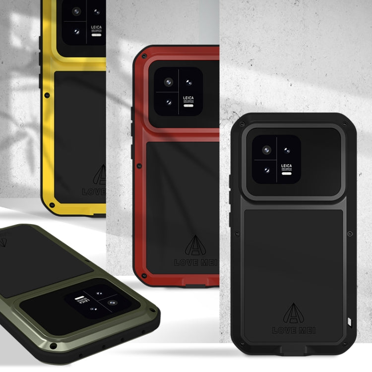 For Xiaomi 13 LOVE MEI Metal Shockproof Life Waterproof Dustproof Phone Case(Army Green) - 13 Cases by LOVE MEI | Online Shopping UK | buy2fix