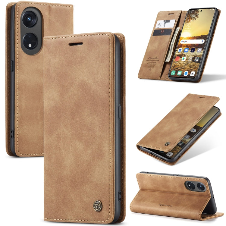 For OPPO Reno8 T 5G CaseMe 013 Multifunctional Horizontal Flip Leather Phone Case(Brown) - OPPO Cases by CaseMe | Online Shopping UK | buy2fix