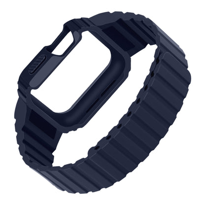 Silicone Integrated Frame Watch Band For Apple Watch Ultra 49mm(Midnight Blue) - Watch Bands by buy2fix | Online Shopping UK | buy2fix