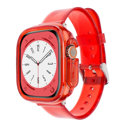 For Apple Watch Ultra 49mm Glacier Jelly Clear TPU Case Watch Band(Red) - Watch Bands by buy2fix | Online Shopping UK | buy2fix