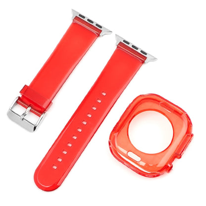 For Apple Watch Ultra 49mm Glacier Jelly Clear TPU Case Watch Band(Red) - Watch Bands by buy2fix | Online Shopping UK | buy2fix