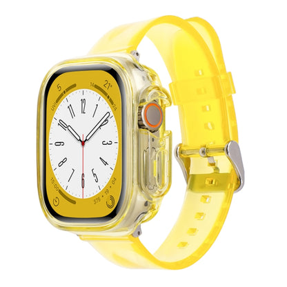 For Apple Watch Ultra 49mm Glacier Jelly Clear TPU Case Watch Band(Yellow) - Watch Bands by buy2fix | Online Shopping UK | buy2fix