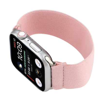 Elastic Nylon Braid Watch Band For Apple Watch Ultra 49mm&Watch Ultra 2 49mm / Series 9&8&7 45mm / SE 3&SE 2&6&SE&5&4 44mm / 3&2&1 42mm(Pink) - Watch Bands by buy2fix | Online Shopping UK | buy2fix