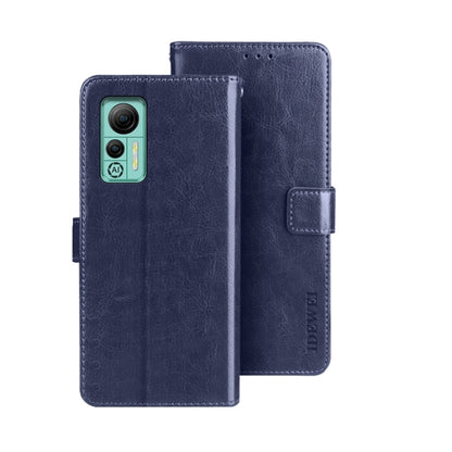 For Ulefone Note 14 idewei Crazy Horse Texture Leather Phone Case with Holder(Blue) - Ulefone Cases by idewei | Online Shopping UK | buy2fix