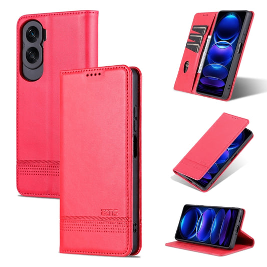 For Honor X50i/90 Lite AZNS Magnetic Calf Texture Flip Leather Phone Case(Red) - Honor Cases by AZNS | Online Shopping UK | buy2fix